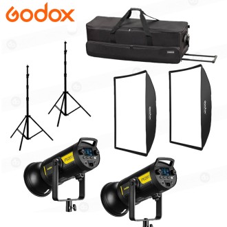 Kit 2 x LED & Flash Godox HSS FV200 (total 400W)